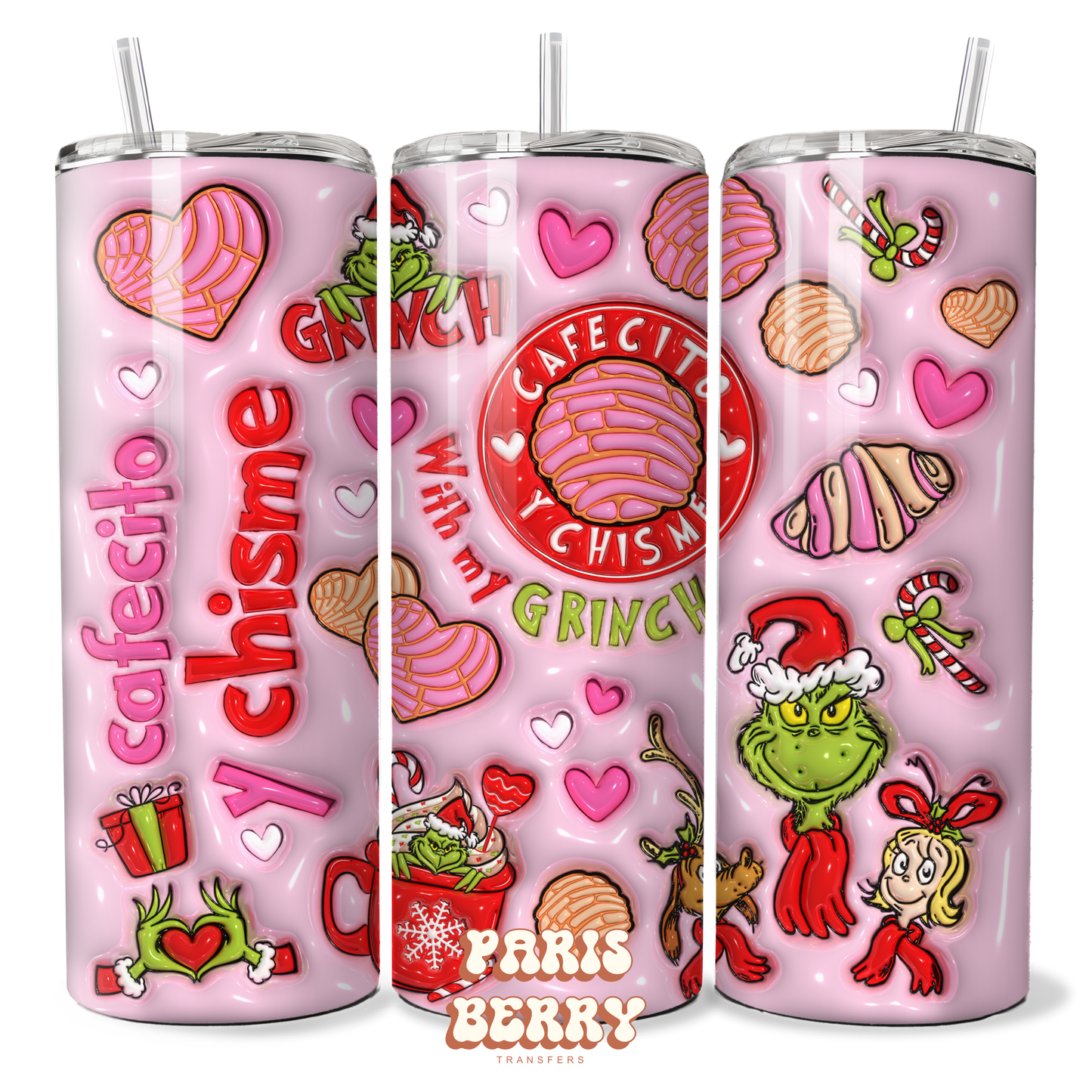 Cafecito Y Chisme Grinchmas - 20oz Sublimation Tumbler Wrap