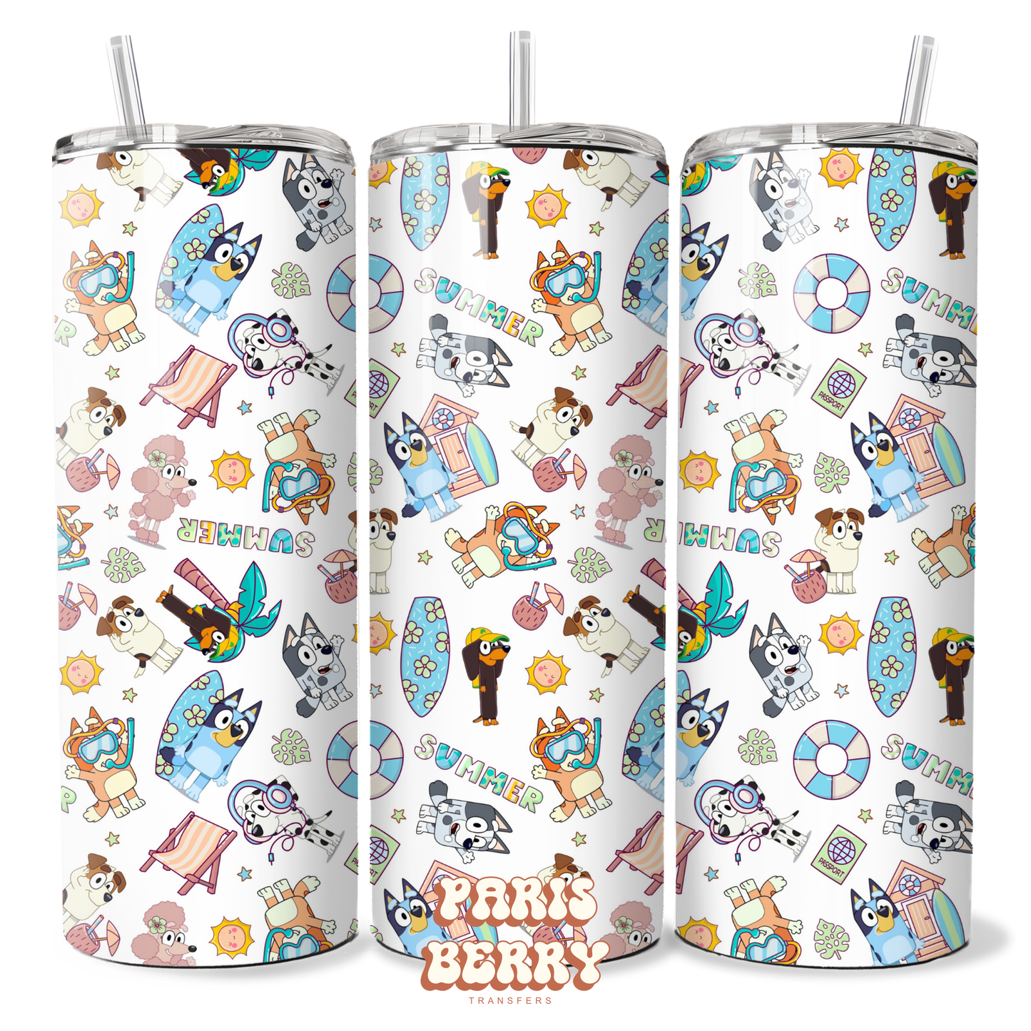 Bluish & Friends Summer - 20oz Sublimation Tumbler Wrap