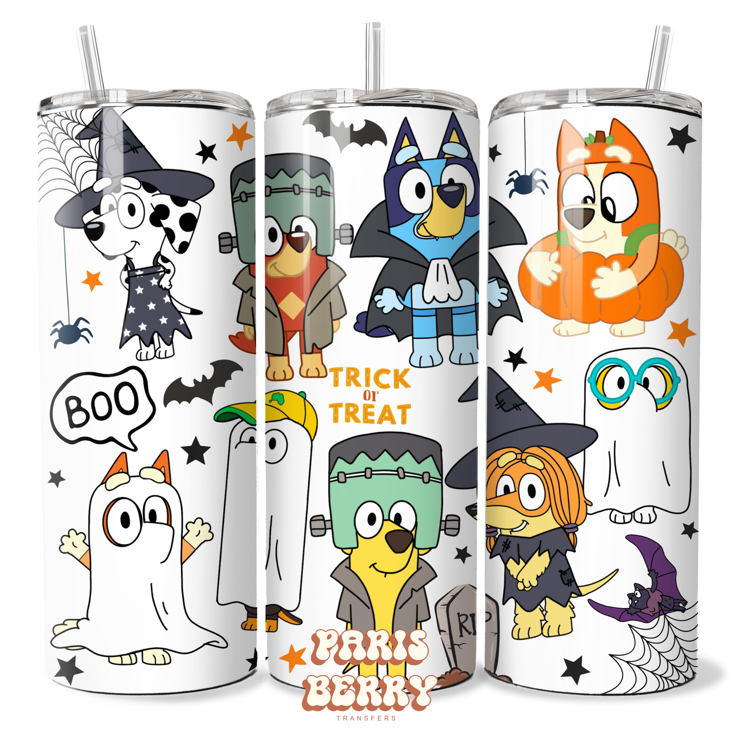 Bluish Trick Or Treat - 20oz Sublimation Tumbler Wrap