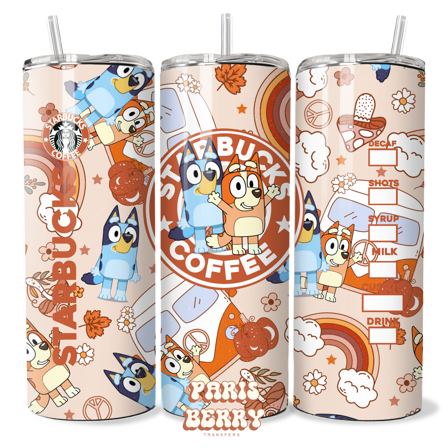 Cute Bluish & Friends - 20oz Sublimation Tumbler Wrap