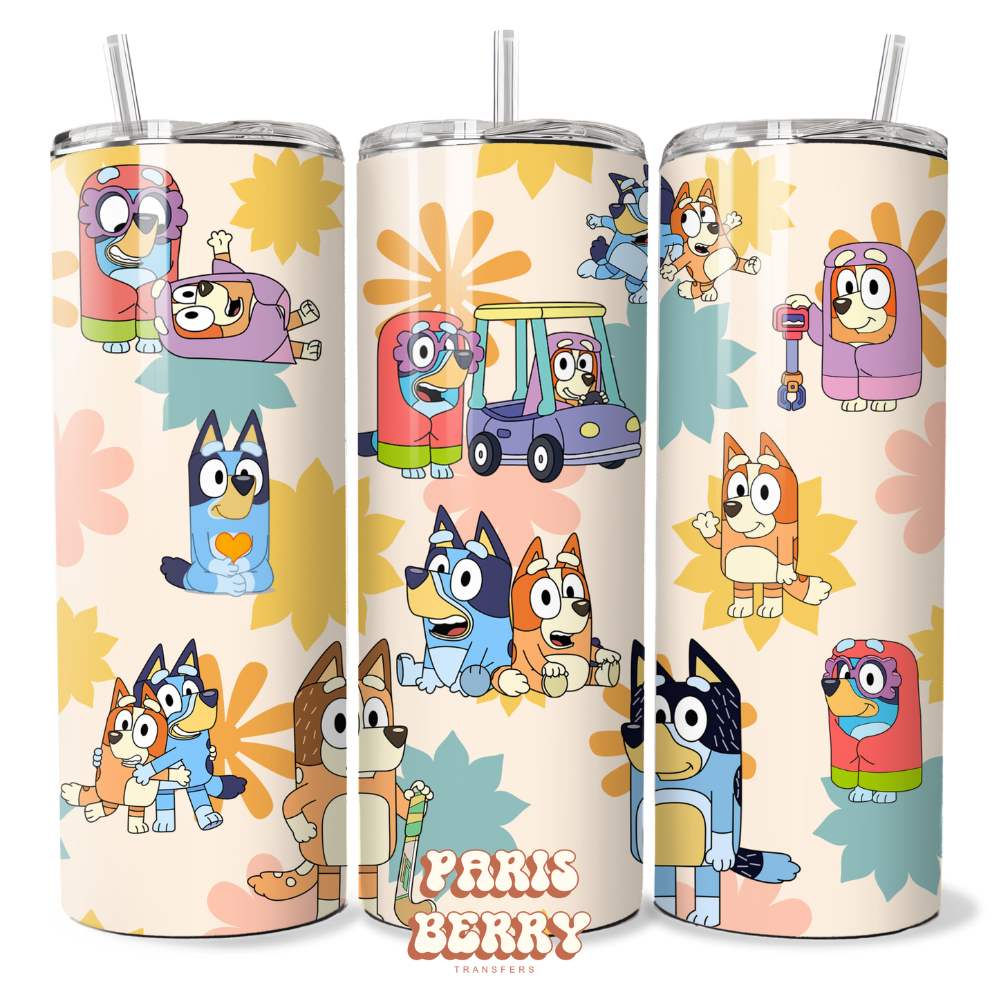 Cute Bluish Friends - 20oz Sublimation Tumbler Wrap