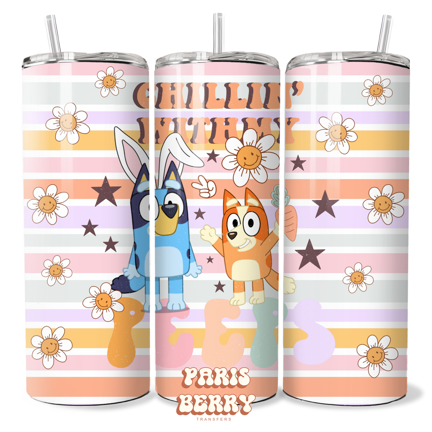 Bluish Chillin' With My Peeps - 20oz Sublimation Tumbler Wrap