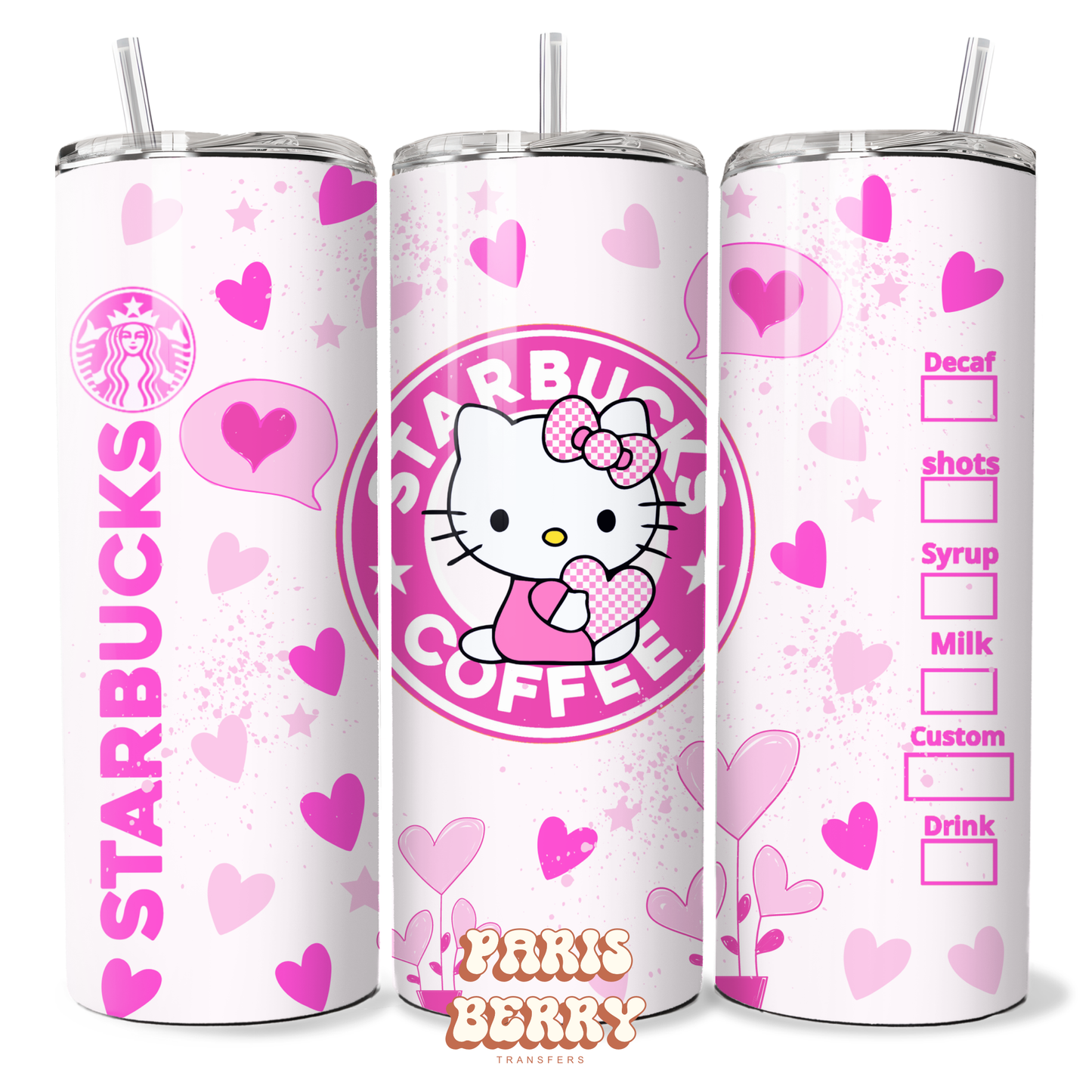 Pink H.Kitty Coffee - 20oz Sublimation Tumbler Wrap