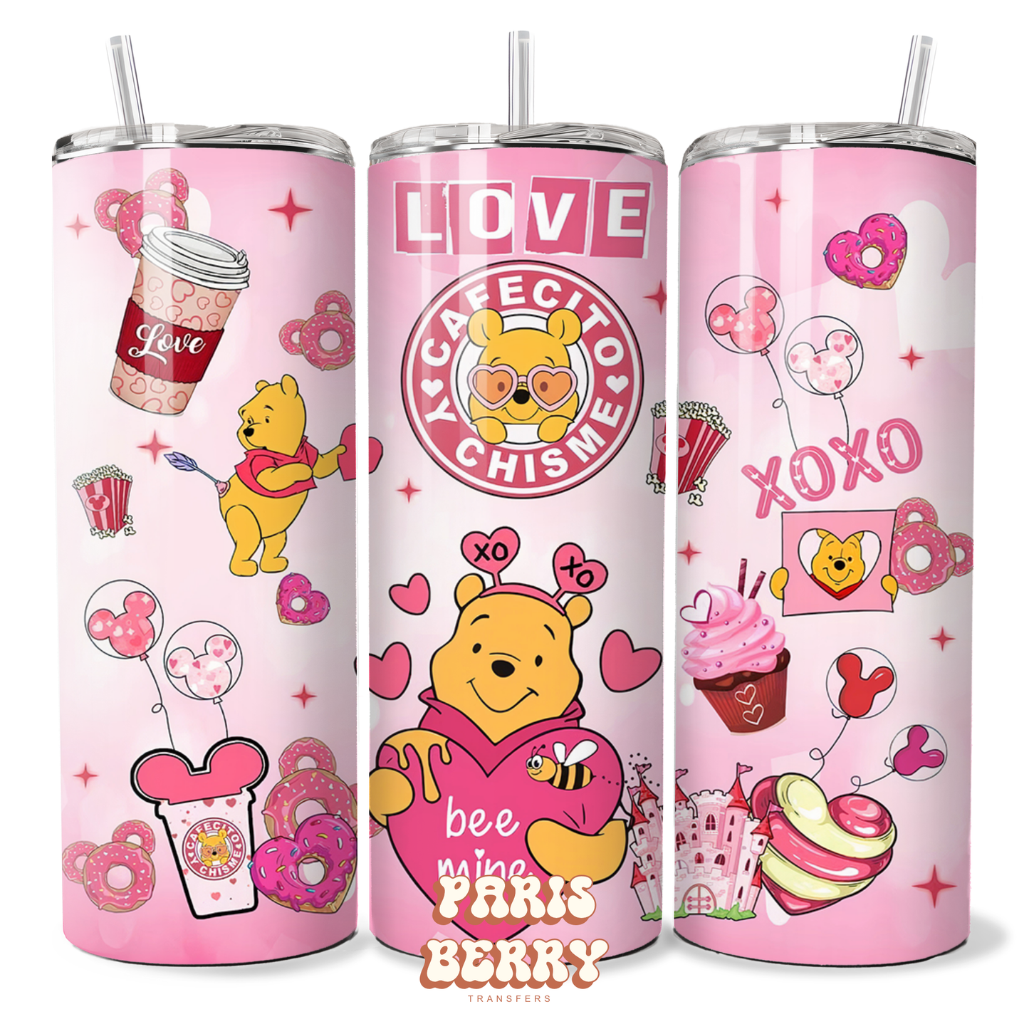 Honey Bear Cafecito Y Chisme Love - 20oz Sublimation Tumbler Wrap