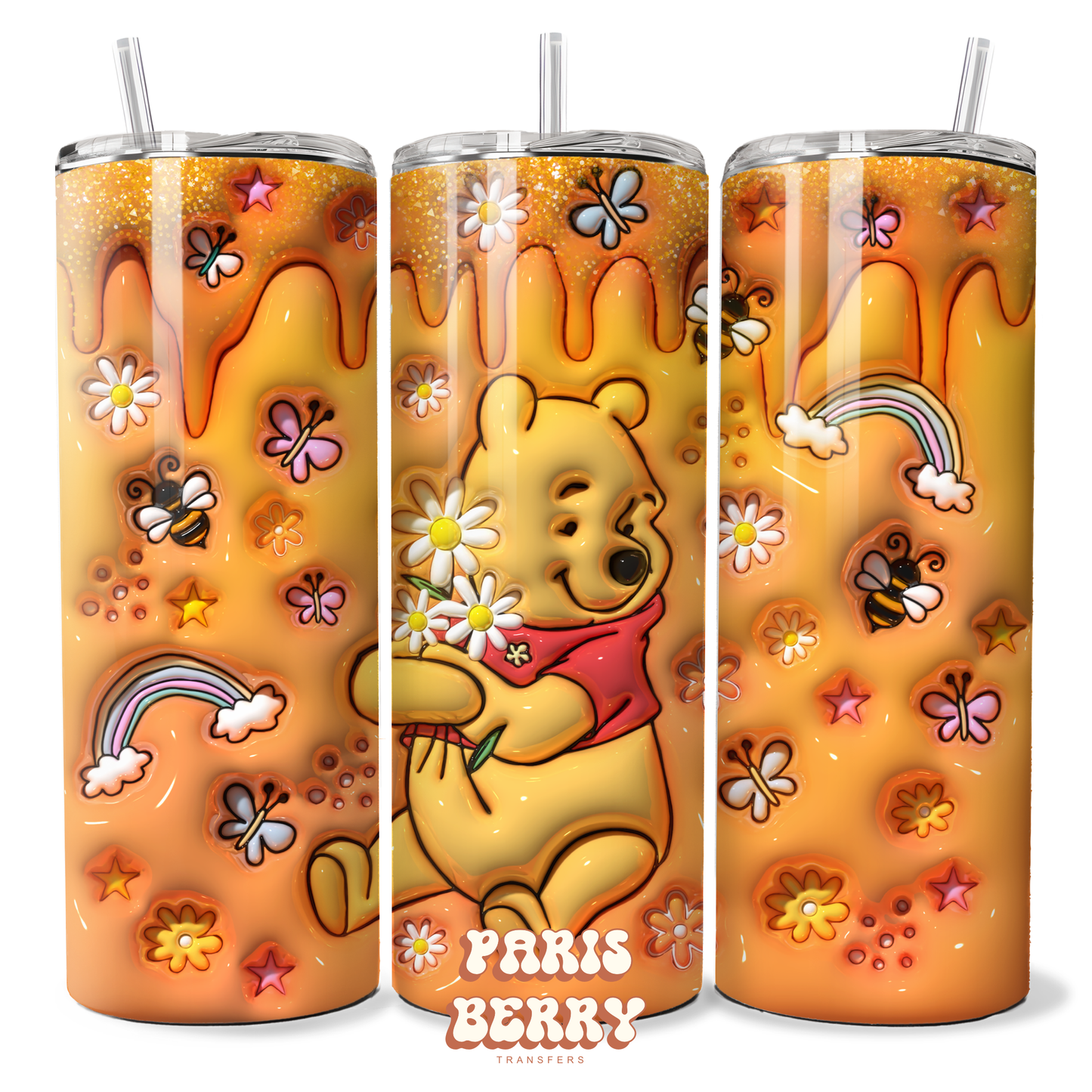 Yellow Honey Bear - 20oz Sublimation Tumbler Wrap