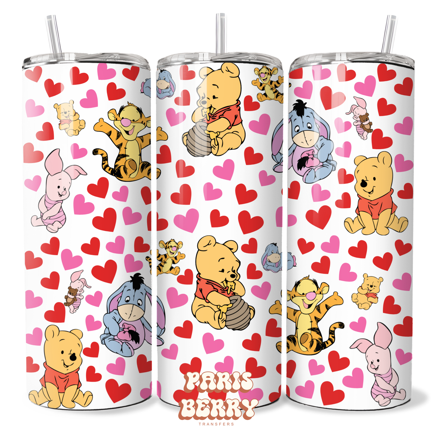 Baby Honey Bear Hearts - 20oz Sublimation Tumbler Wrap