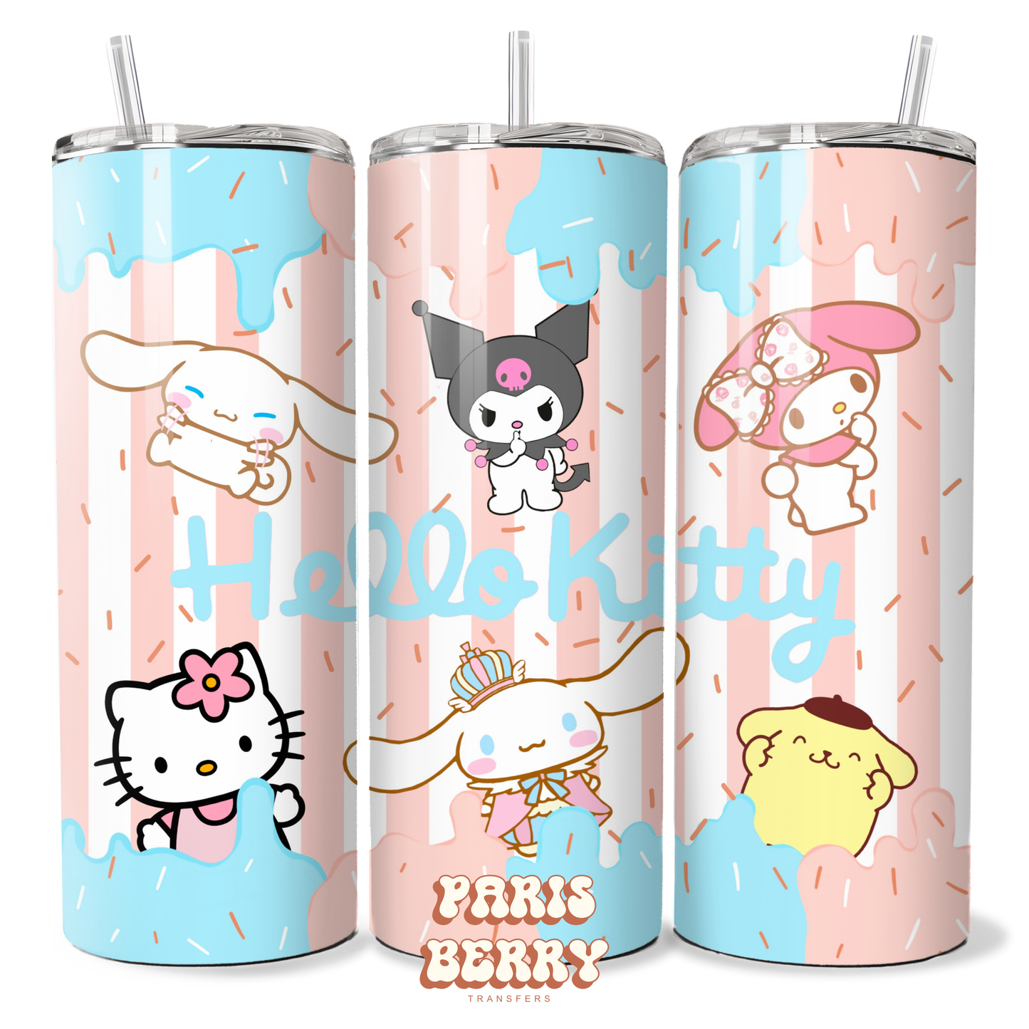 Cute Pastel H.Kitties - 20oz Sublimation Tumbler Wrap