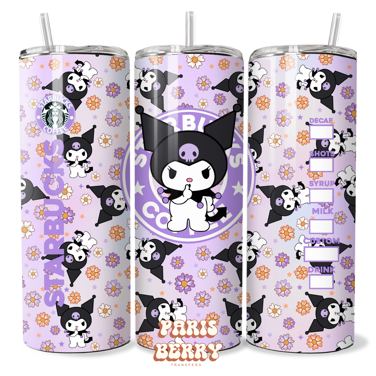 Cute H.Kitty Purple Coffee - 20oz Sublimation Tumbler Wrap