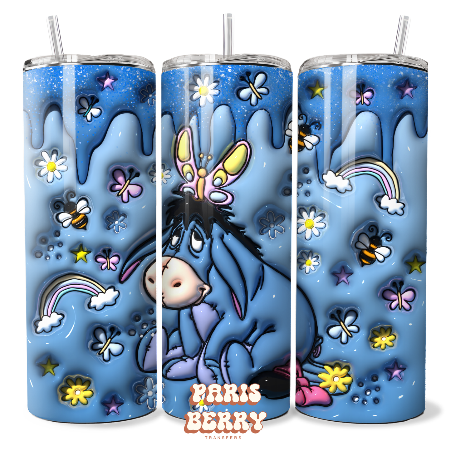 Blue Honey Pooh Bear - 20oz Sublimation Tumbler Wrap