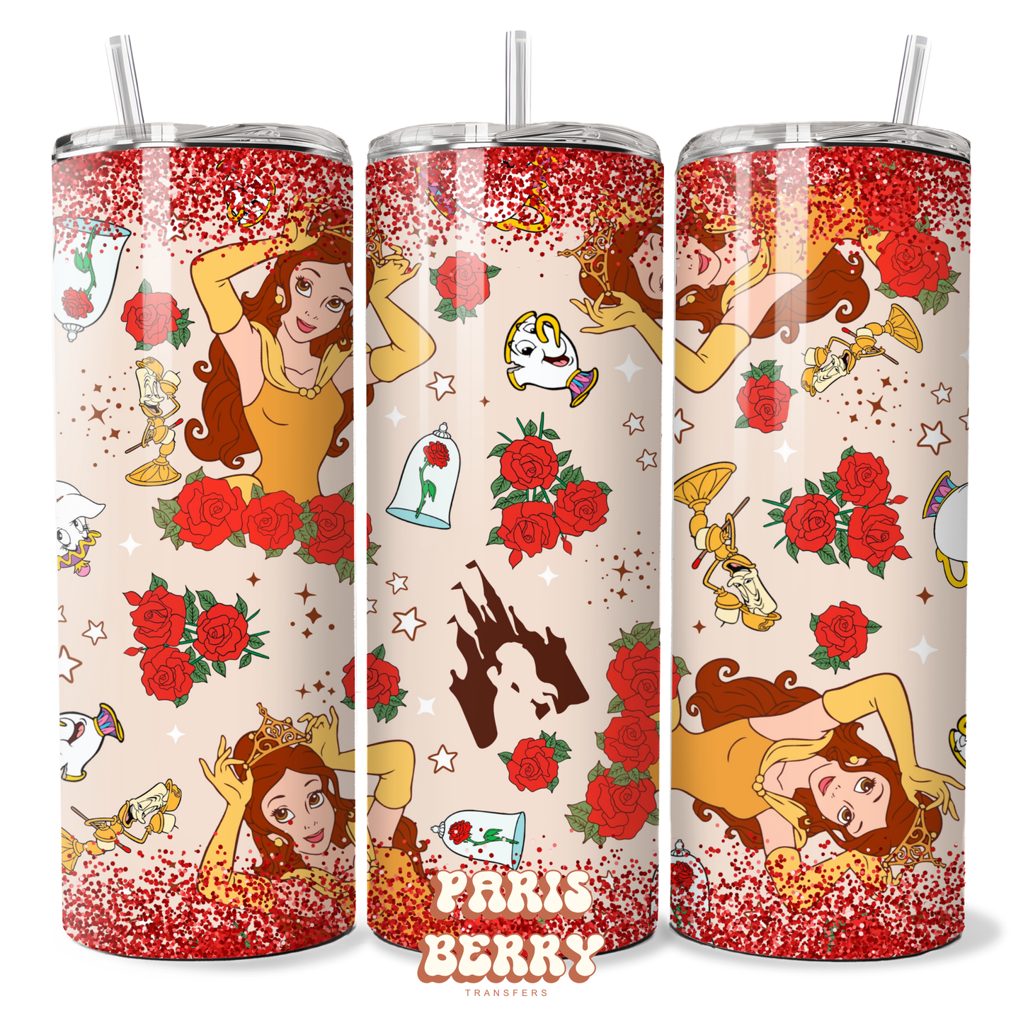 Belle Beauty Rose Princess - 20oz Sublimation Tumbler Wrap