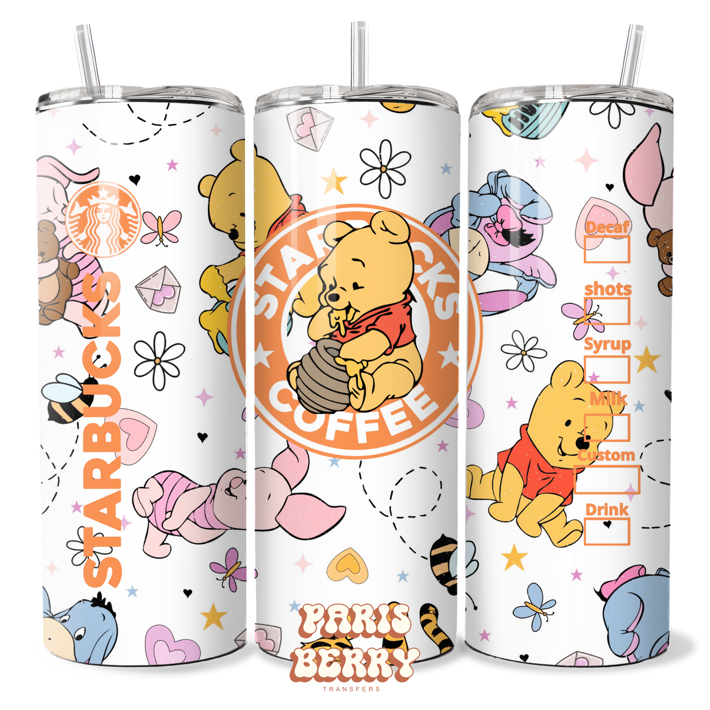 Baby Honey Pooh Bear Coffee - 20oz Sublimation Tumbler Wrap