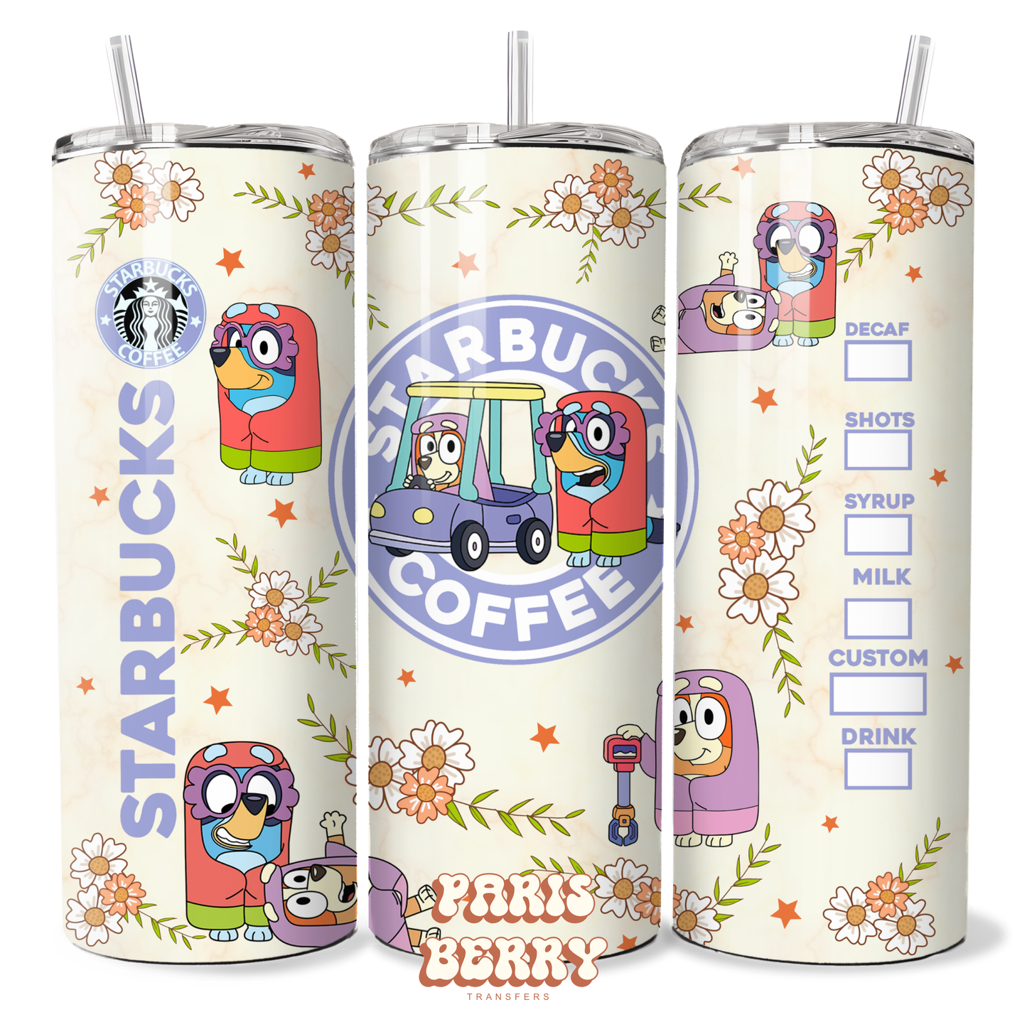Bluish Pups Coffee - 20oz Sublimation Tumbler Wrap