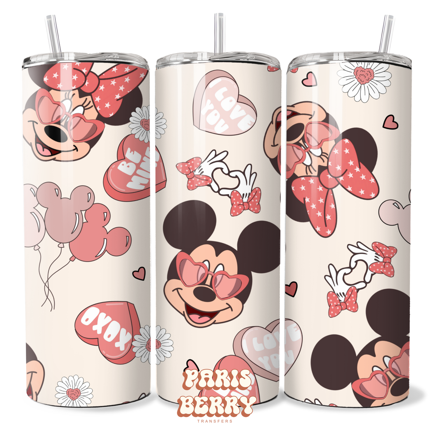 XOXO Mouse Couples - 20oz Sublimation Tumbler Wrap