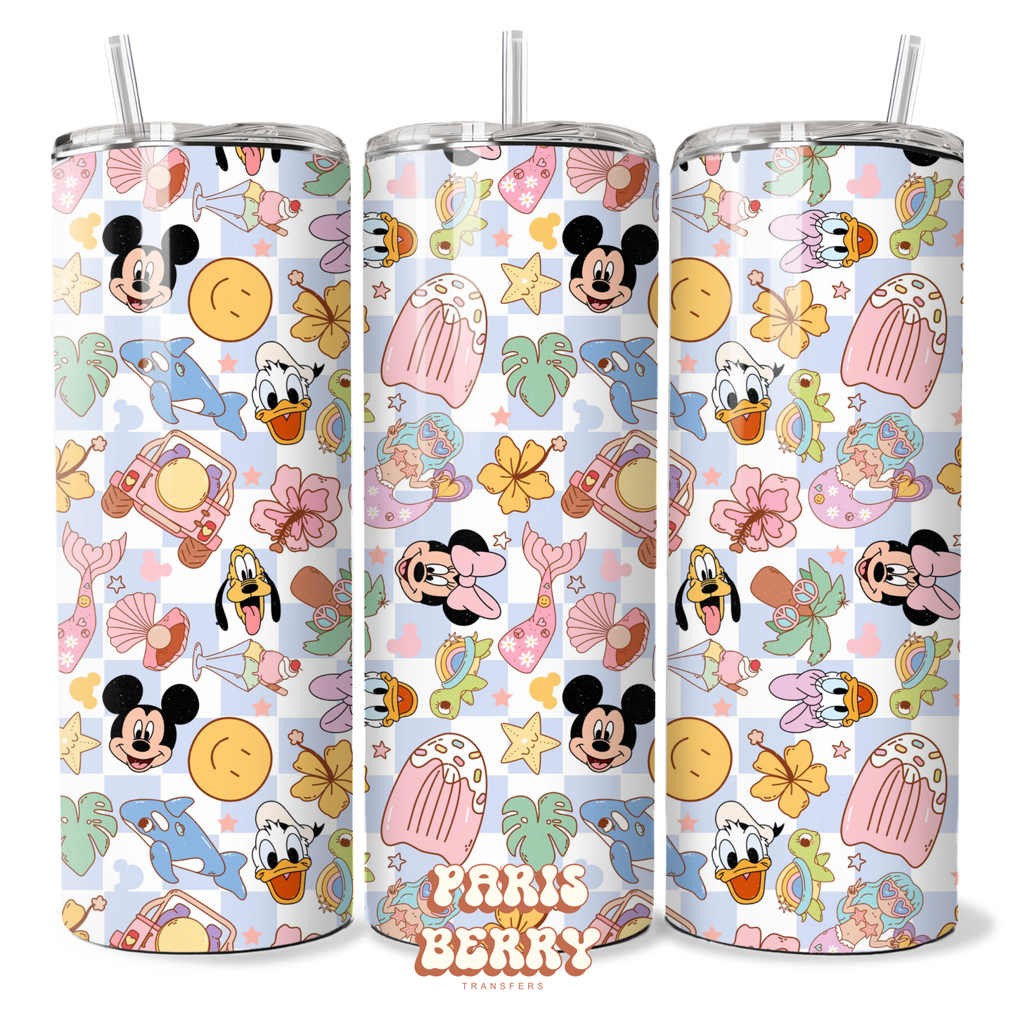 Beach Summer Mouse - 20oz Sublimation Tumbler Wrap