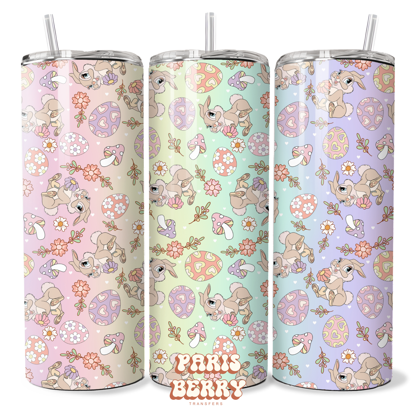 Cute Spring Bunnies - 20oz Sublimation Tumbler Wrap