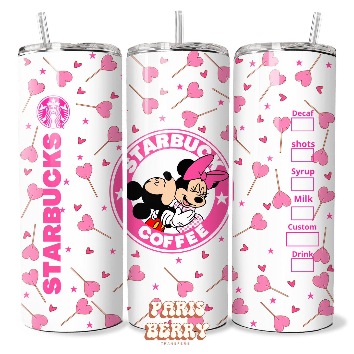 Pink Mouse Couples Coffee - 20oz Sublimation Tumbler Wrap