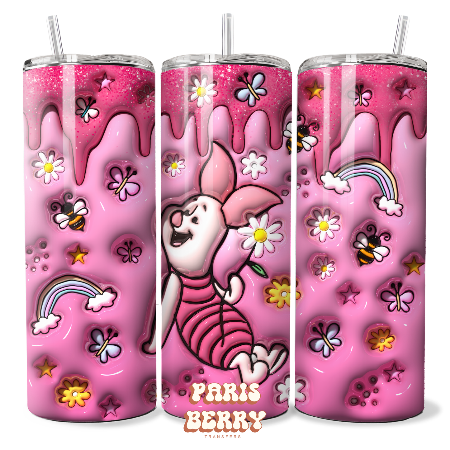 Pink Honey Pooh Bear - 20oz Sublimation Tumbler Wrap