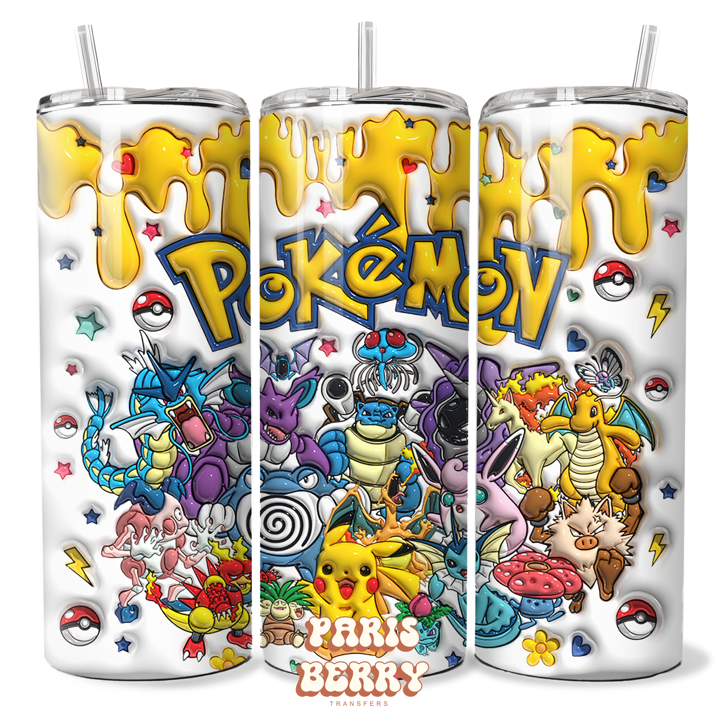 Puffy Poke Monsters - 20oz Sublimation Tumbler Wrap
