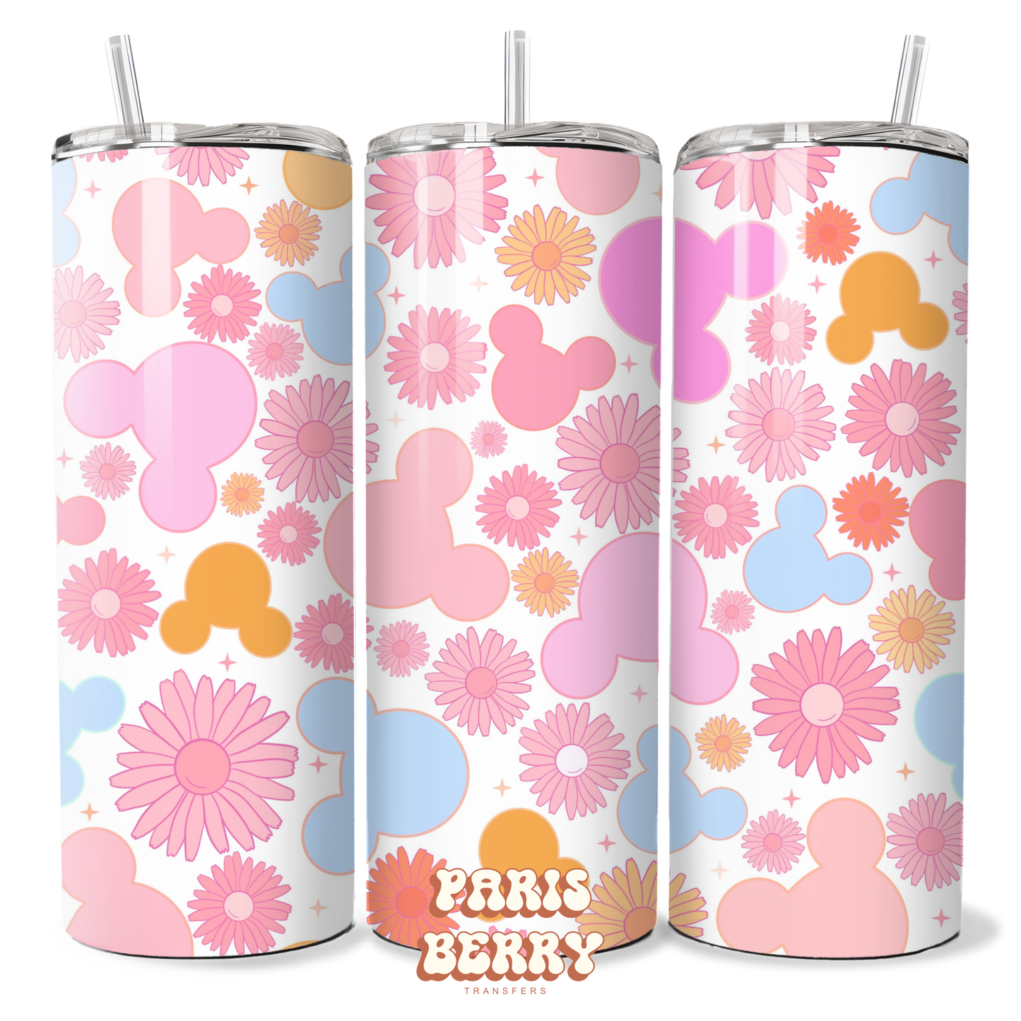 Floral Mouse - 20oz Sublimation Tumbler Wrap