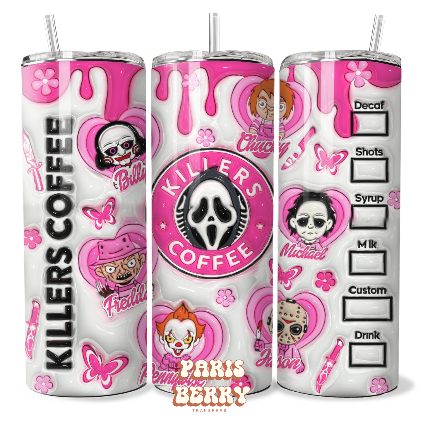 Spooky Friends Coffee - 20oz Sublimation Tumbler Wrap