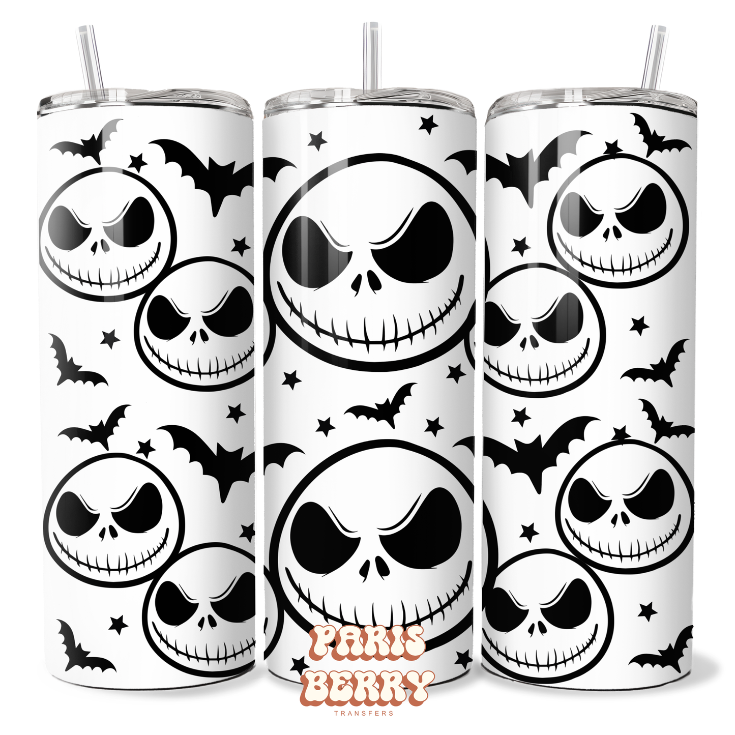 Skellington Heads - 20oz Sublimation Tumbler Wrap