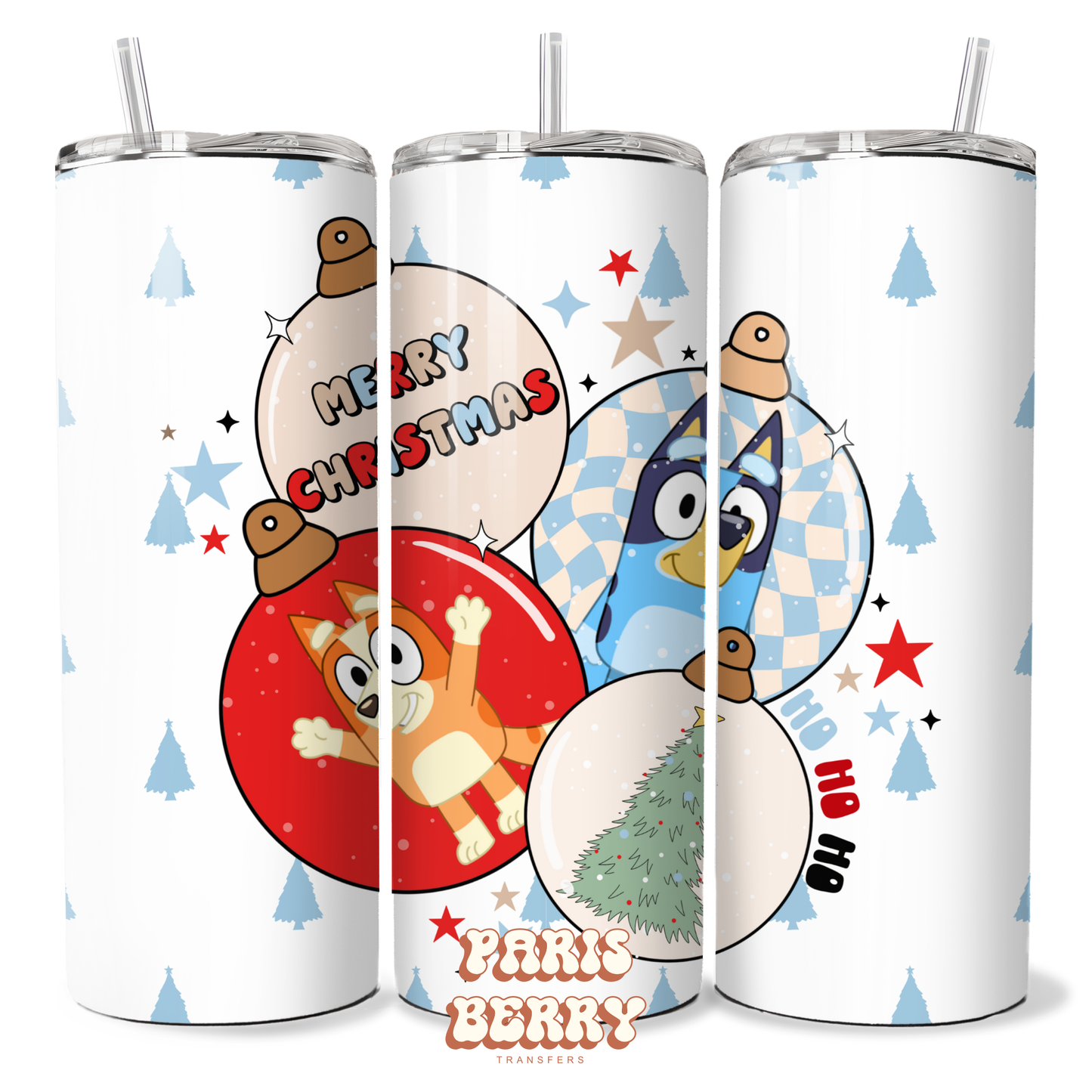 Bluish Christmas - 20oz Sublimation Tumbler Wrap