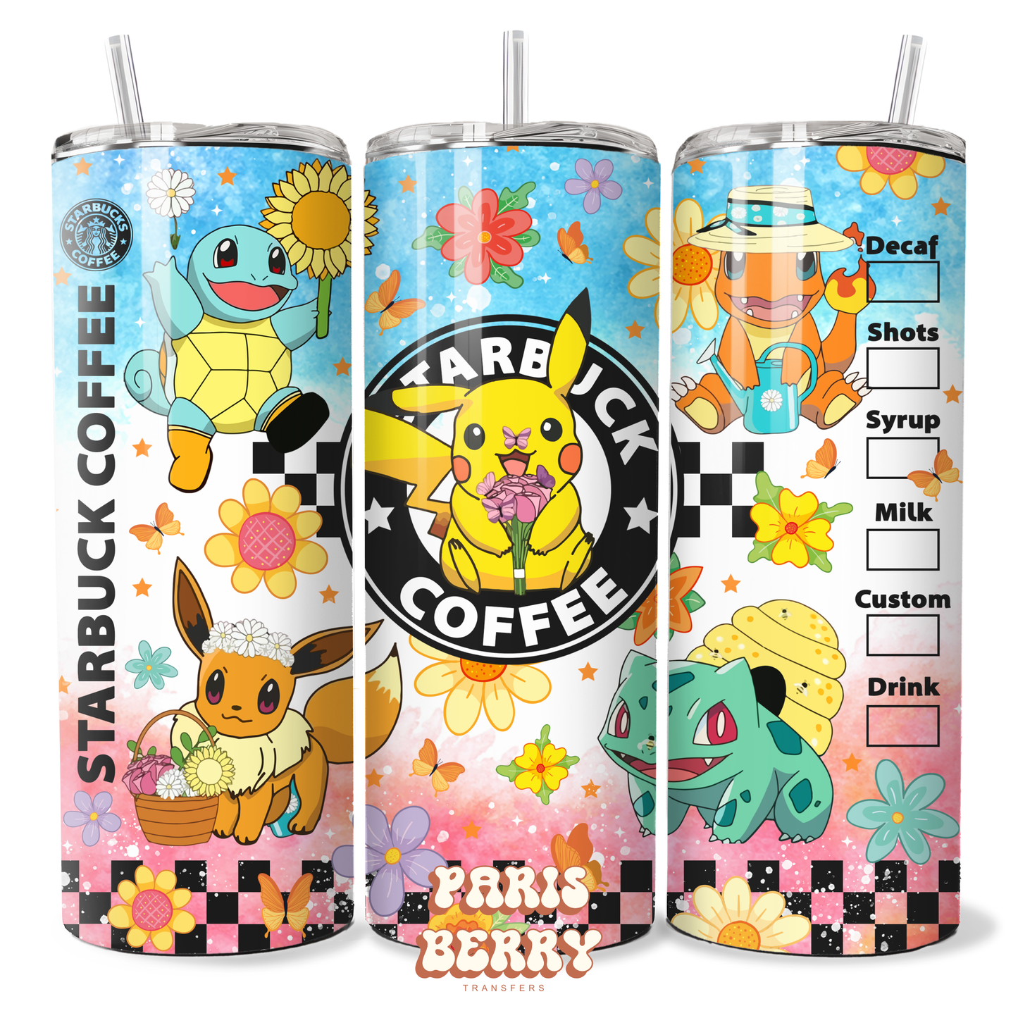 Cute Poke Friends Coffee - 20oz Sublimation Tumbler Wrap