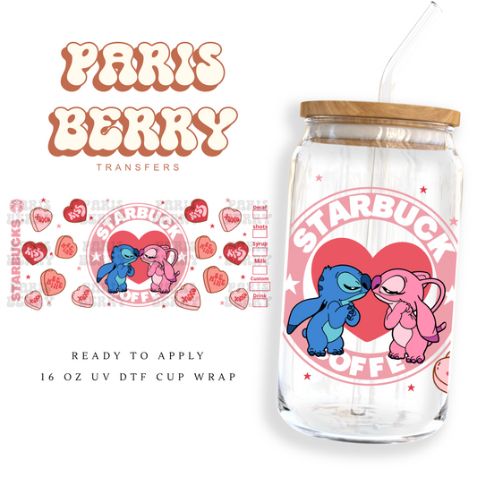 Blue Valentine Coffee - 16oz UVDTF Cup Wrap