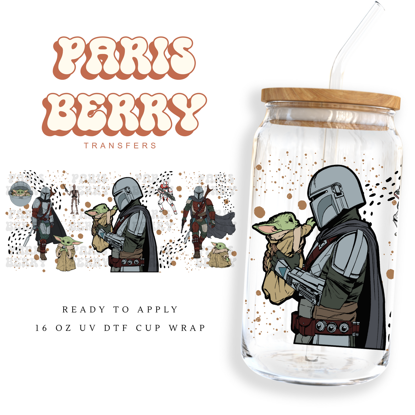 Bounty Hunter & Friend - 16oz UVDTF Cup Wrap