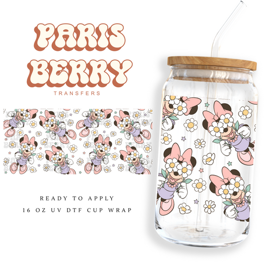 Floral Mouse - 16oz UVDTF Cup Wrap