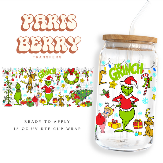 Grinchy Christmas - 16oz UVDTF Cup Wrap