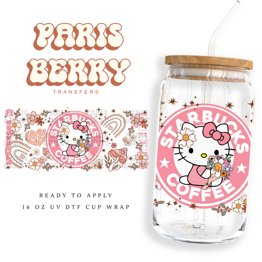 HK Pink Boho Coffee - 16oz UVDTF Cup Wrap