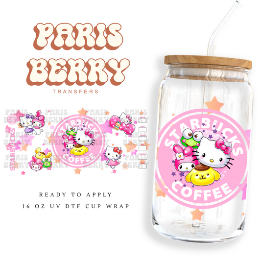 HK Pink Coffee - 16oz UVDTF Cup Wrap