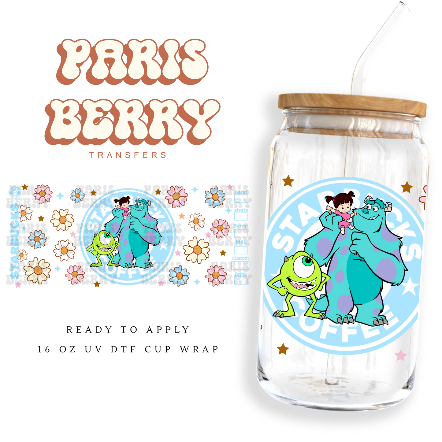 Monsters & Friends - 16oz UVDTF Cup Wrap