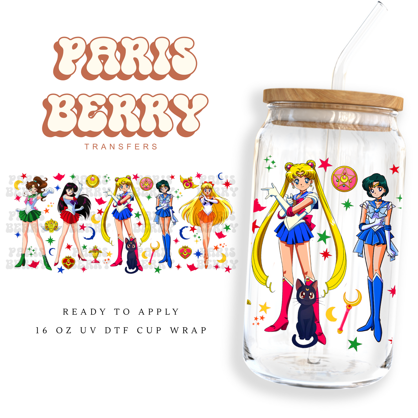 Moon Princess Friends - 16oz UVDTF Cup Wrap