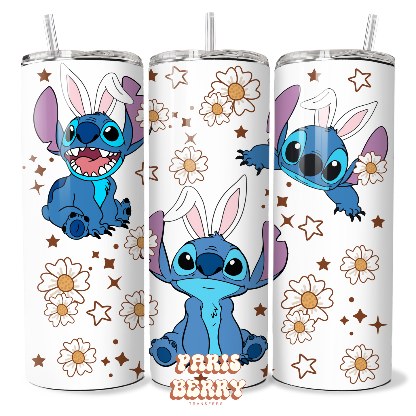 Cute Blue Bunny - 20oz Sublimation Tumbler Wrap
