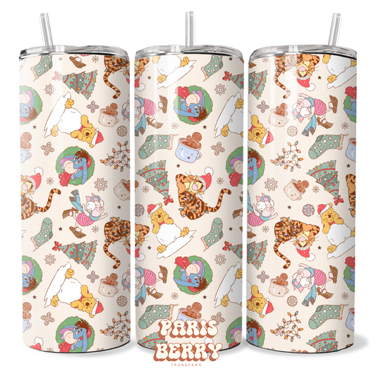 Christmas Honey Pooh Bear - 20oz Sublimation Tumbler Wrap