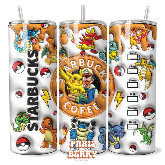 Poke Coffee Friends - 20oz Sublimation Tumbler Wrap