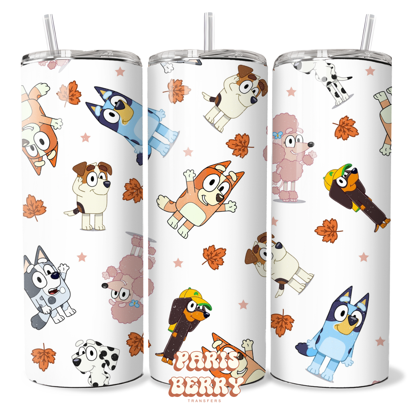 Bluish Pup Friends - 20oz Sublimation Tumbler Wrap