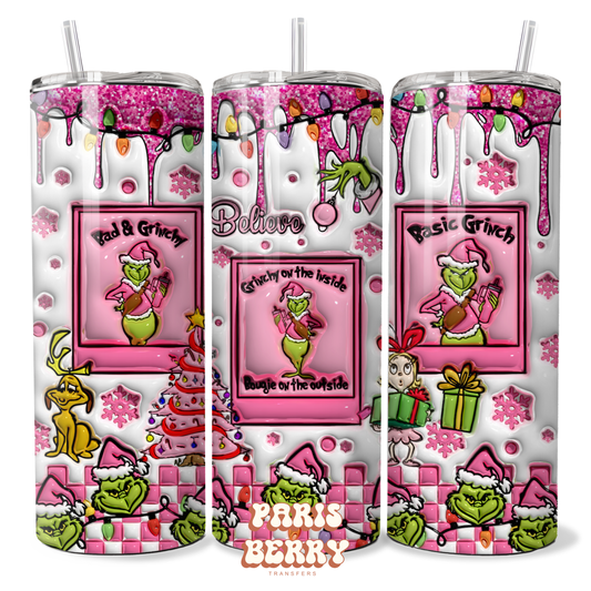 Pink Season Grinchmas - 20oz Sublimation Tumbler Wrap