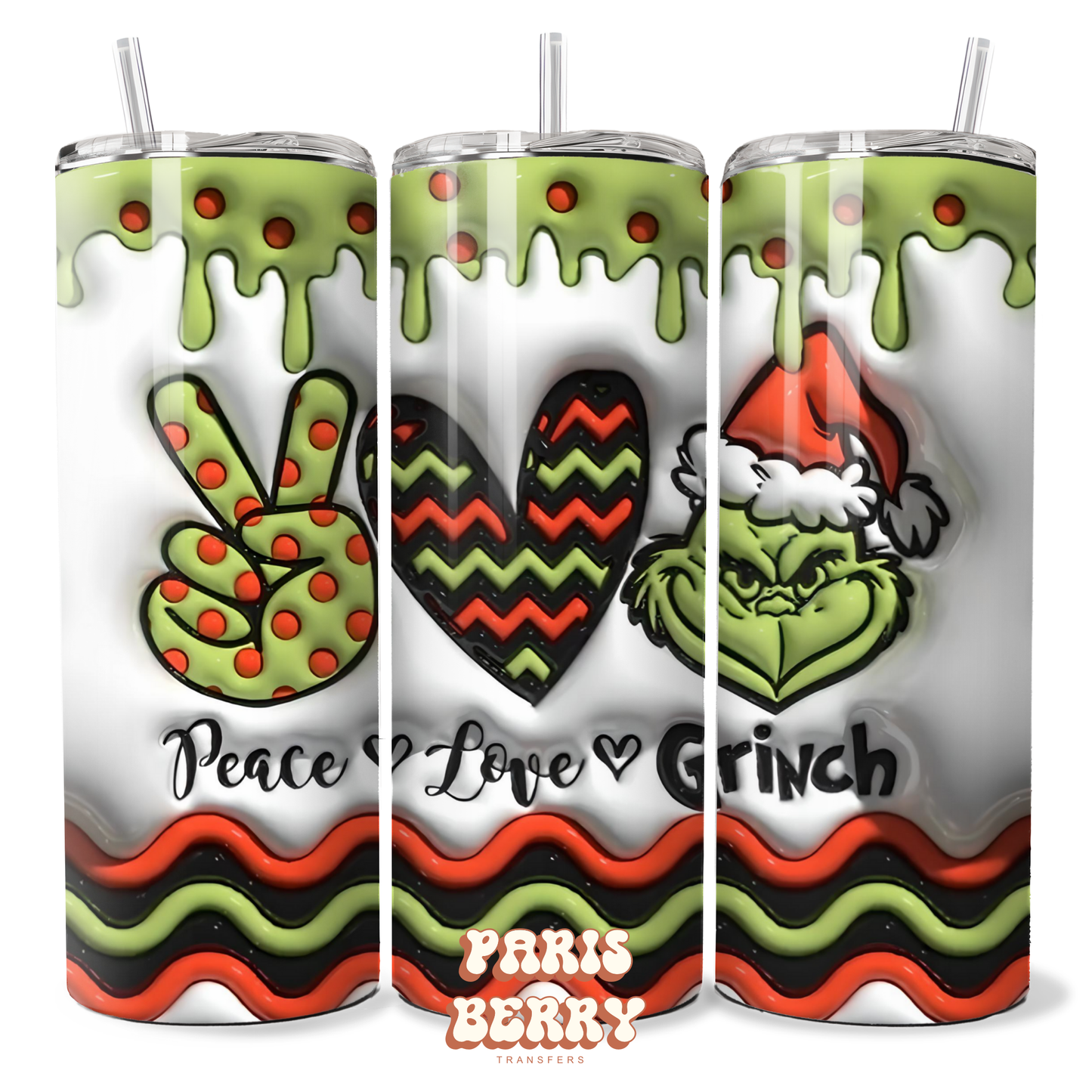 Peace, Love & Grinchmas - 20oz Sublimation Tumbler Wrap