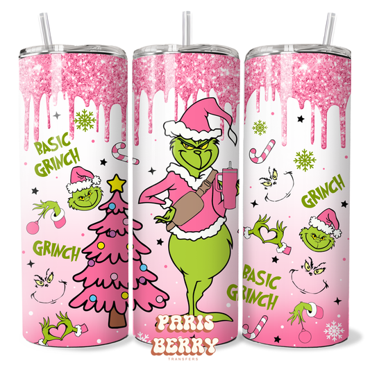 Pink Grinchmas Tree - 20oz Sublimation Tumbler Wrap