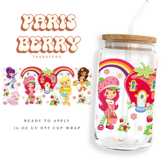 Strawberry Princess & Friends - 16oz UVDTF Cup Wrap