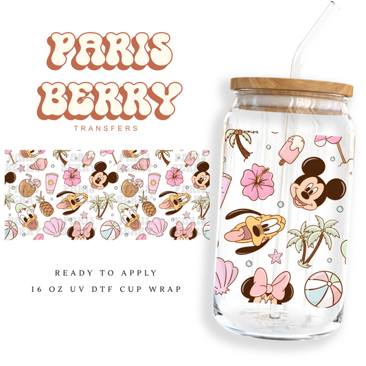 Summer Mouse & Friends - 16oz UVDTF Cup Wrap