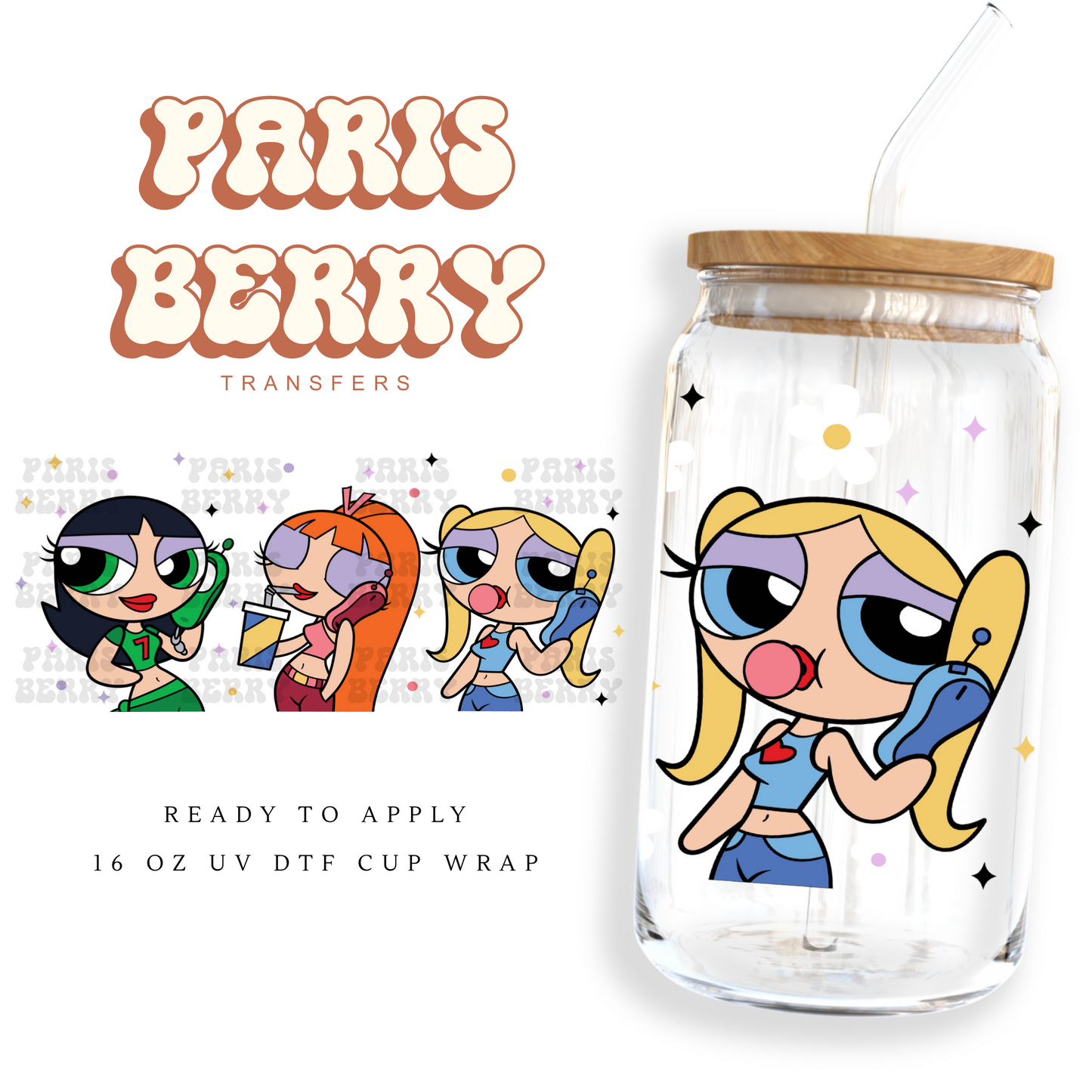 Super Power Girl Friends - 16oz UVDTF Cup Wrap