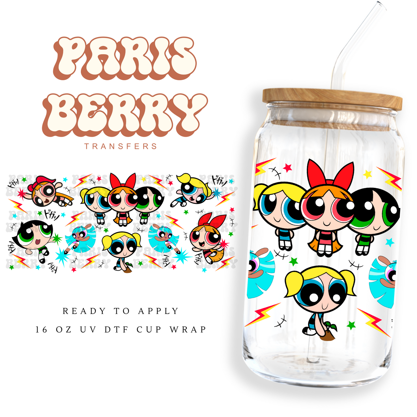 Super Power Girls - 16oz UVDTF Cup Wrap