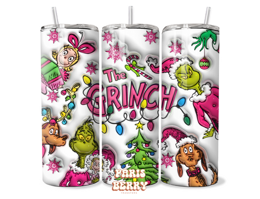 Pink Grinchmas & Friends - 20oz Sublimation Tumbler Wrap